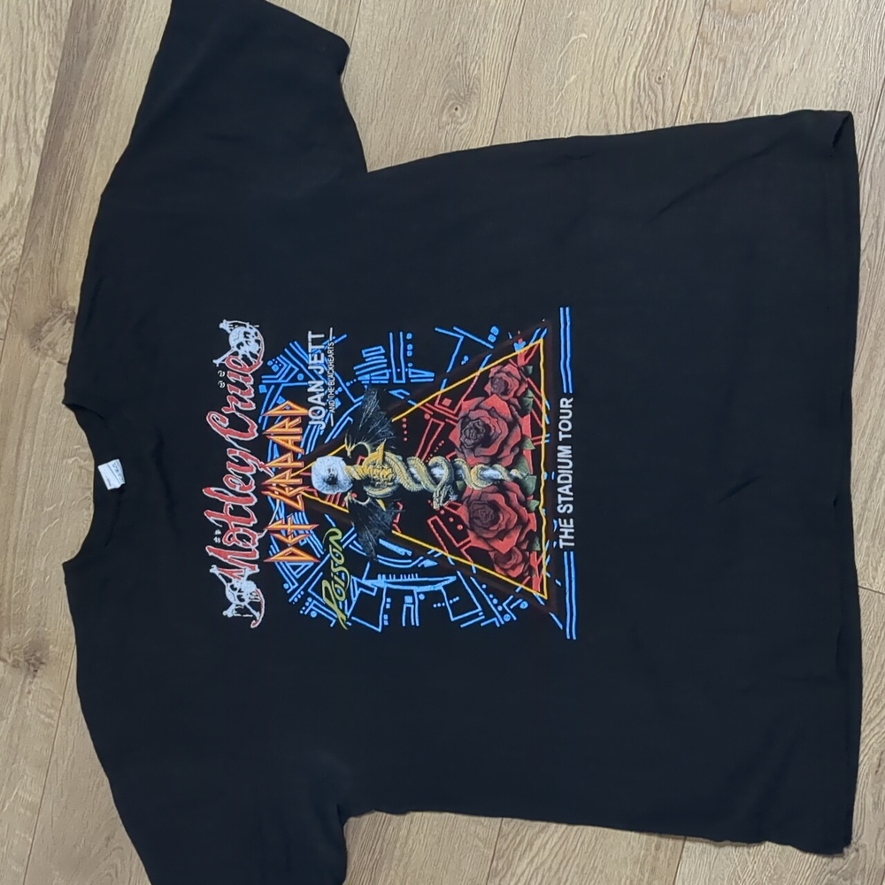 Motley Crue Def Leppard Poison Joan Jett The Stadium Tour Cotton Shirt Size XL